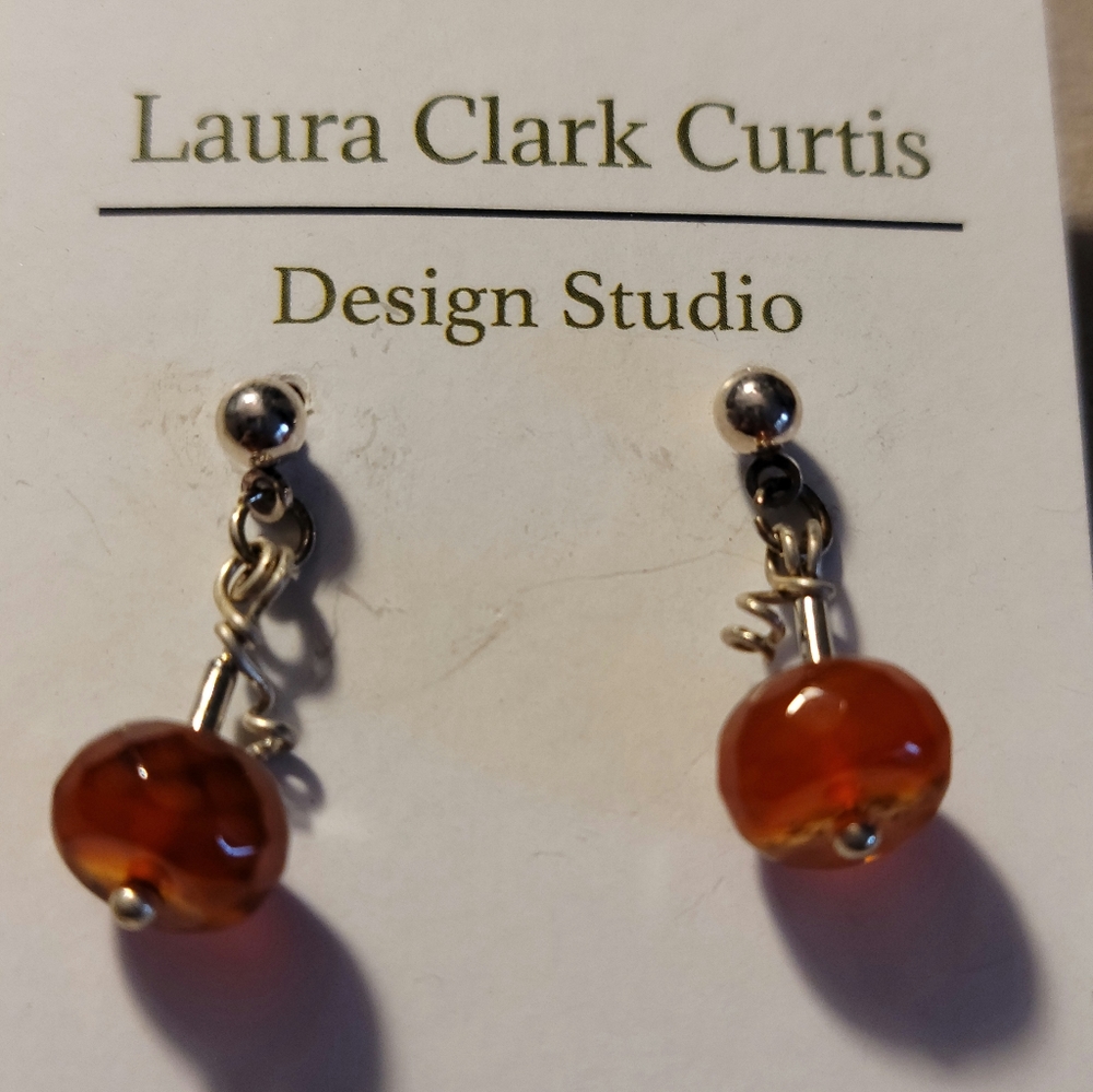 Carnelian Pumpkin Earrings